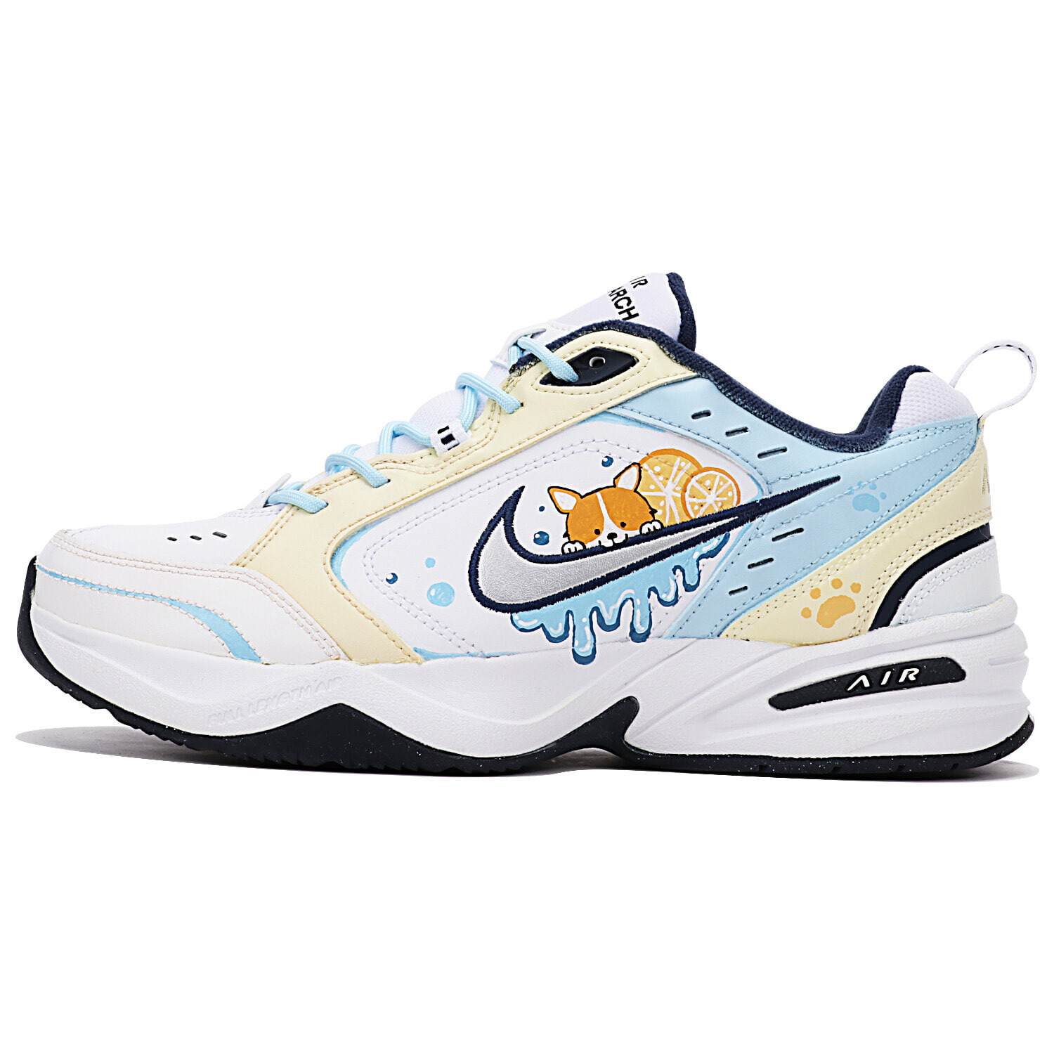 Nike Air Monarch 4 Chunky Sneakers Unisex Low-Top Blue/White/Orange