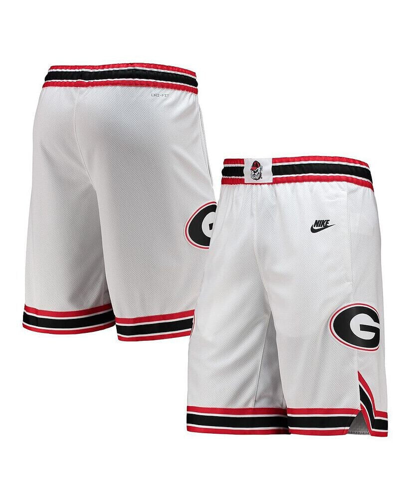 Nike men's White Georgia Bulldogs Retro Replica Performance Basketball Shorts
