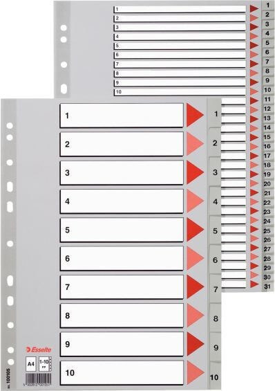 Esselte Spacers for files A4 Maxi PP gray (10K397C)