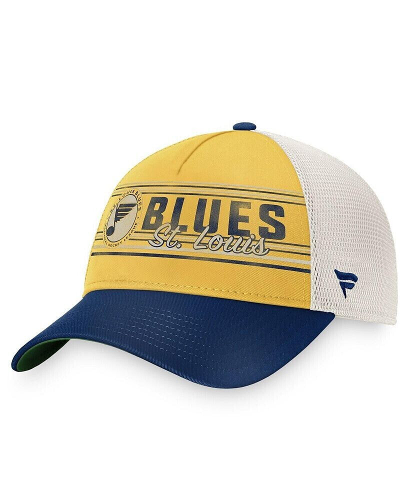 Fanatics men's Branded Gold and Royal St. Louis Blues True Classic Retro Trucker Snapback Hat