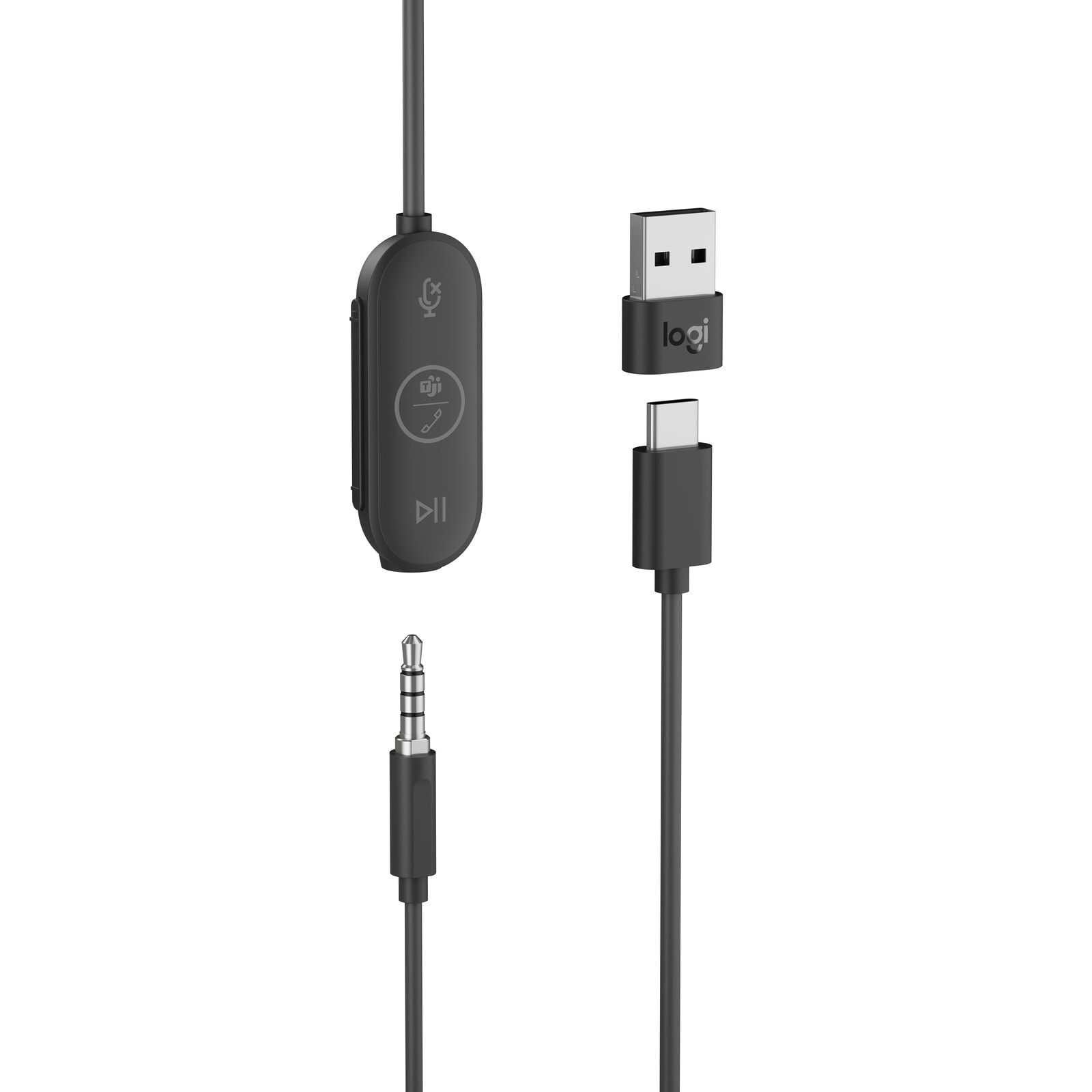 Logitech Zone Wired Earbuds Microsoft Teams Гарнитура Проводная Вкладыши Офис/колл-центр USB Type-C Графит 981-001009
