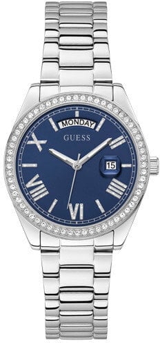 Мужские наручные часы с серебряным браслетом Guess Dress Luna GW0307L1
