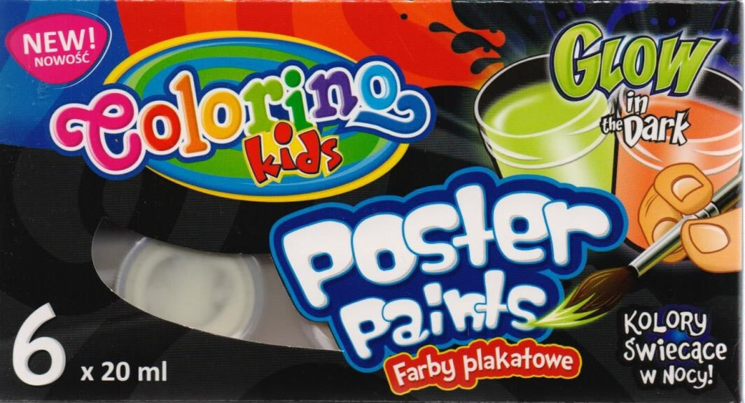 Colorino Farby plakatowe świecące w nocy 6/20ml