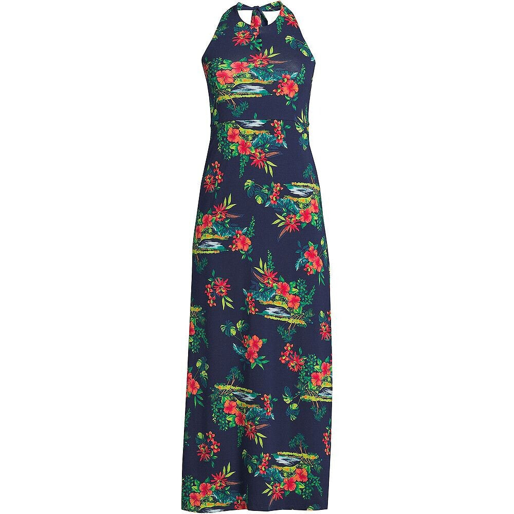 Lands' End women's Keyhole High Halter Neck Maxi Dress