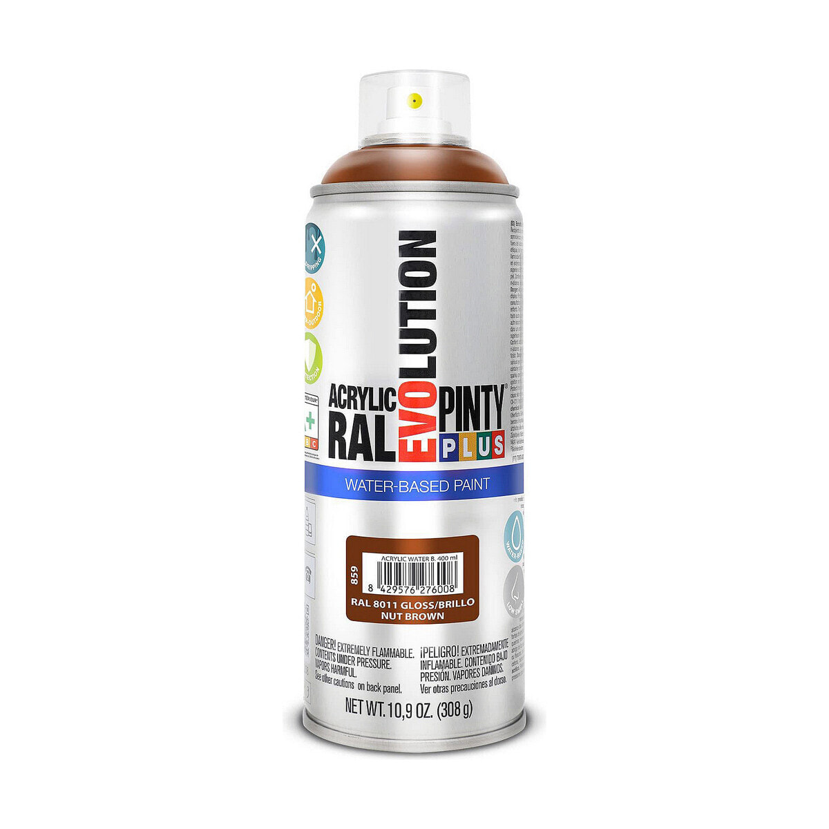 Spray paint Pintyplus Evolution RAL 8011 Water based Nut Brown 400 ml