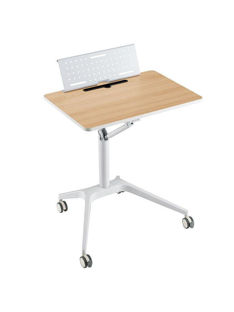 Slickblue height Adjustable Mobile Standing Desk with Detachable Holde-Natural