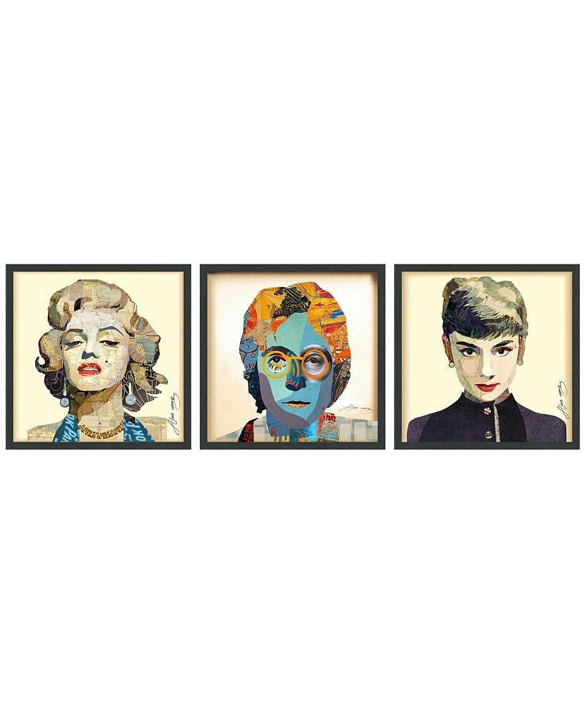 Marilyn, Audrey John Dimensional Collage Framed Graphic Art Under Glass Wall Art, 25