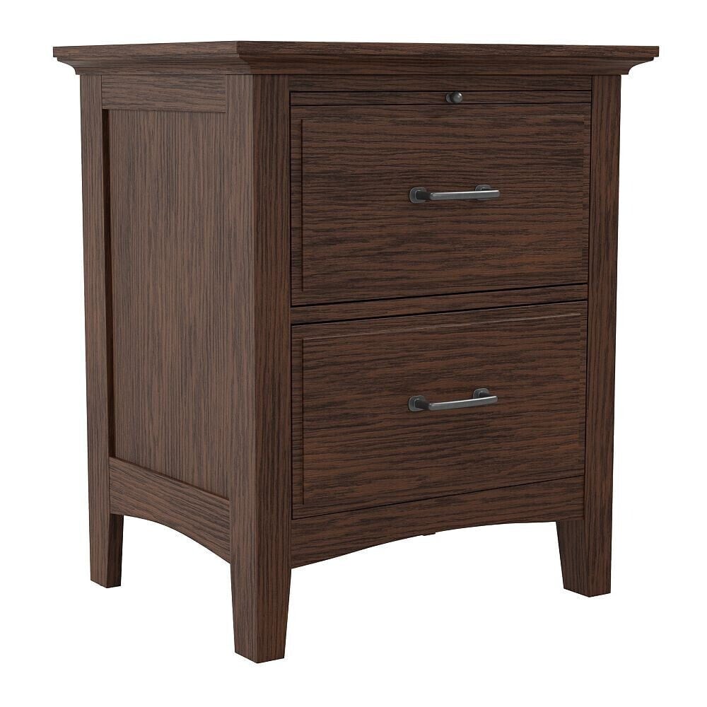 OSP Home Furnishings modern Mission 2 Drawer Nightstand with Tray