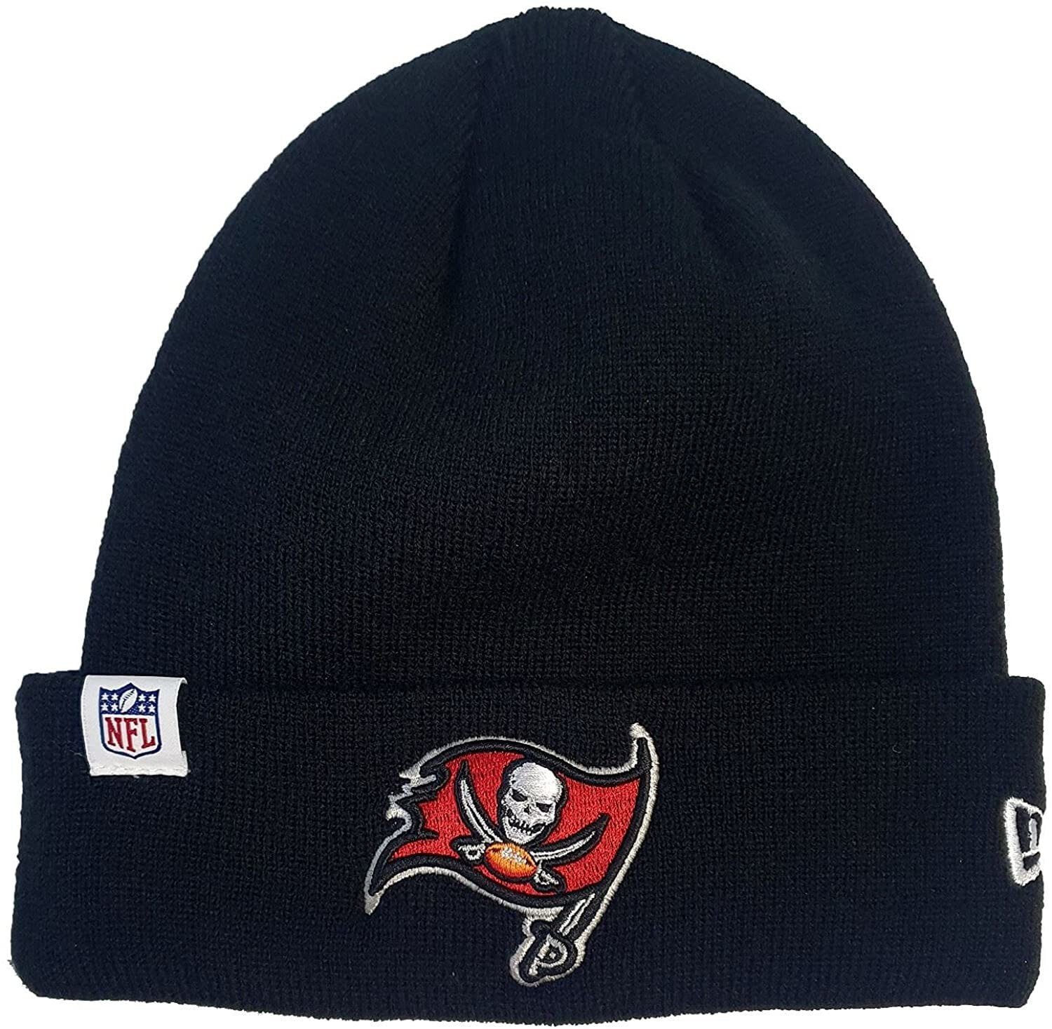 Мужская шапка черная трикотажная New Era NFL Beanie American Football Hat Winter Patriots Seahawks Raiders Chiefs 49ers Black