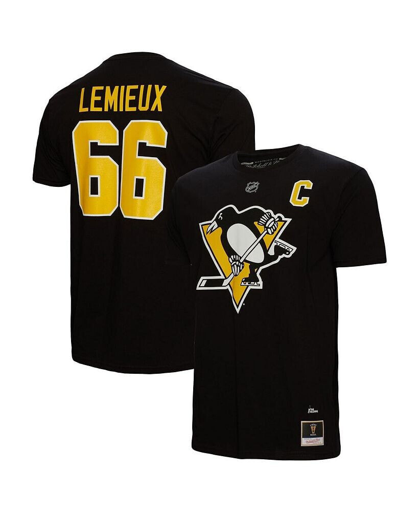 Mitchell & Ness men's Mario Lemieux Black Pittsburgh Penguins Name and Number T-shirt