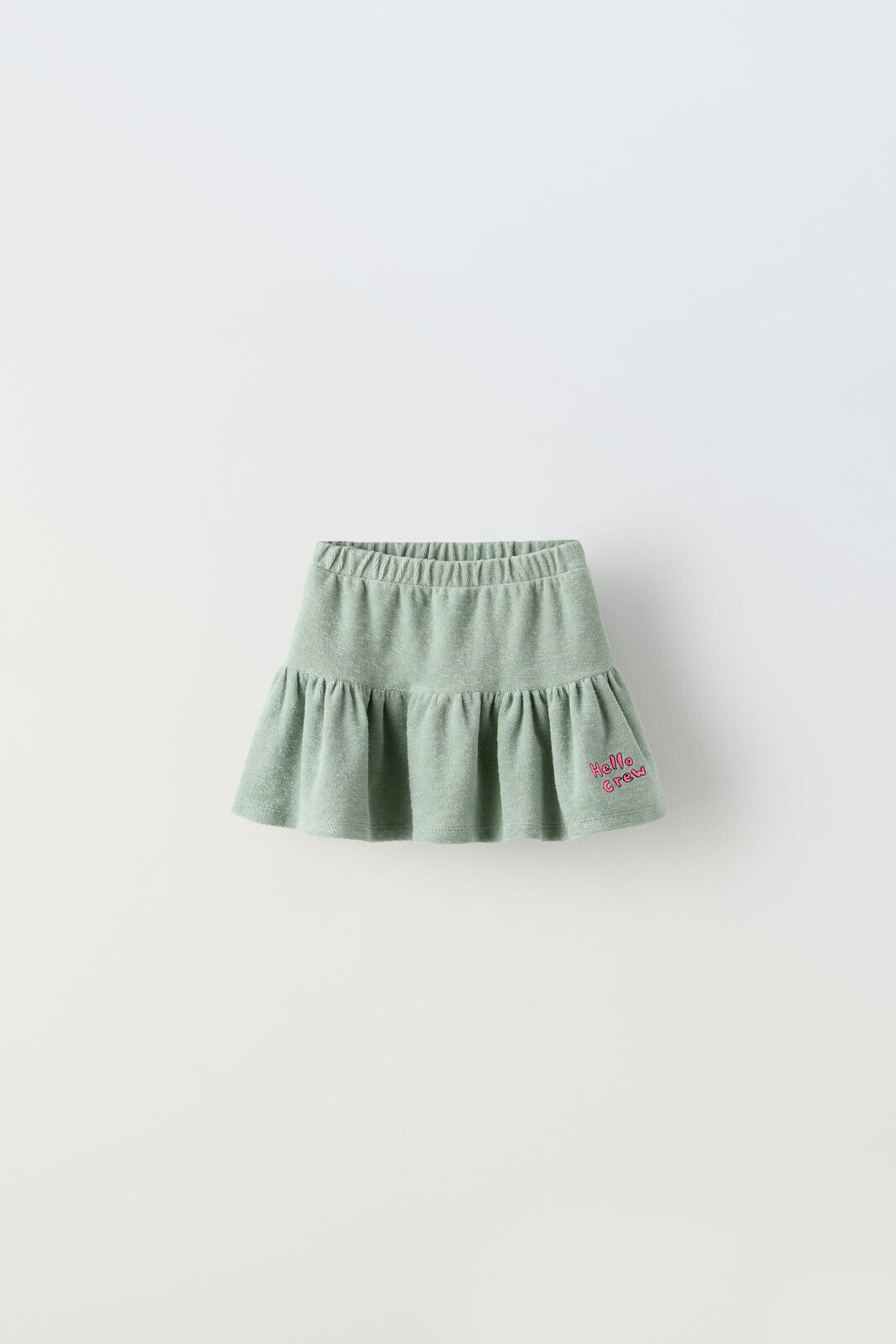 Embroidered terry skirt