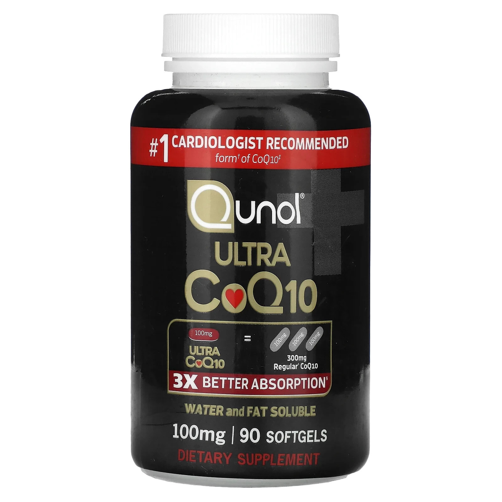 Qunol, Ultra CoQ10, 100 мг, 90 мягких таблеток