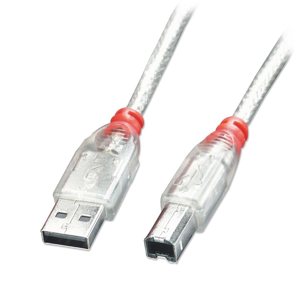 Lindy 41751 USB кабель 0,5 m 2.0 USB A USB B Прозрачный