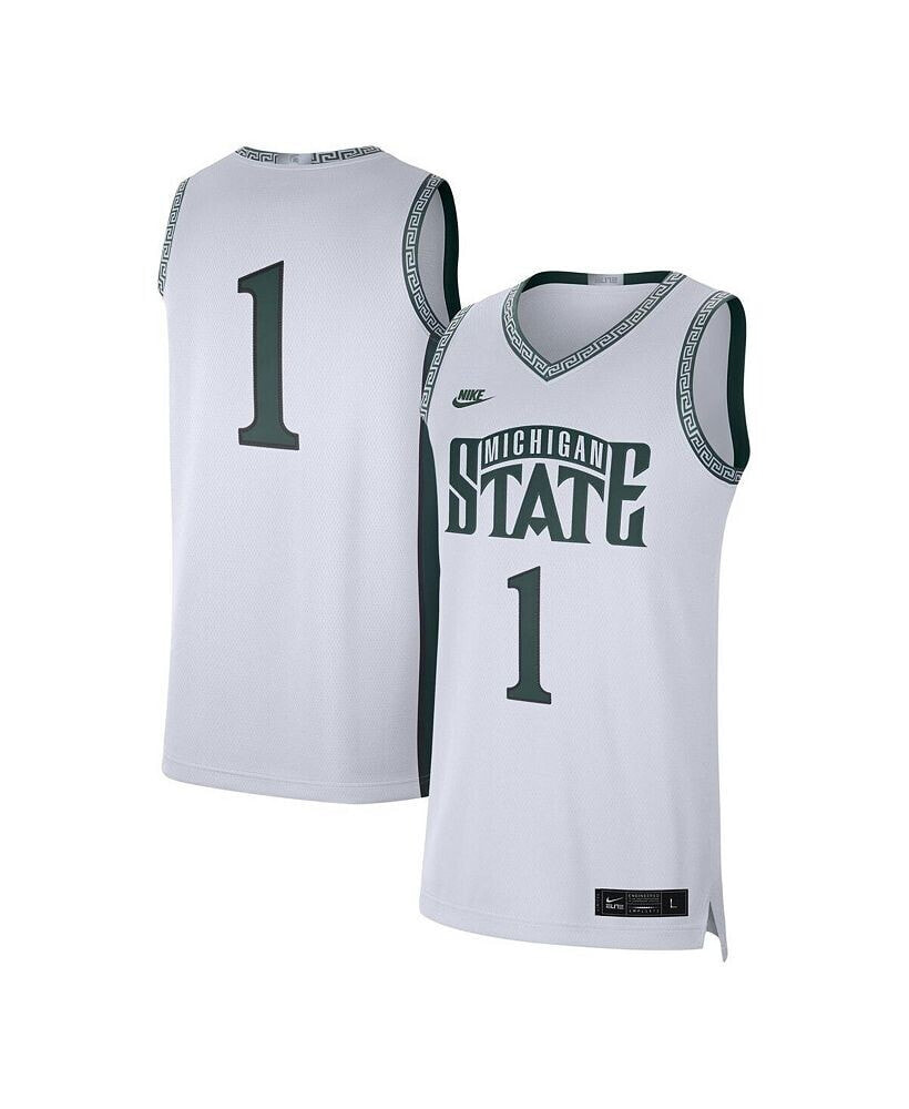 Nike men's #1 White Michigan State Spartans Limited Authentic Jersey