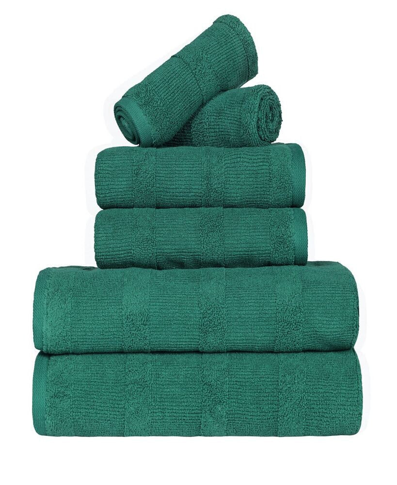 Superior roma Ribbed Turkish Cotton Quick-Dry Solid Assorted Highly Absorbent Towel 3 Piece Set