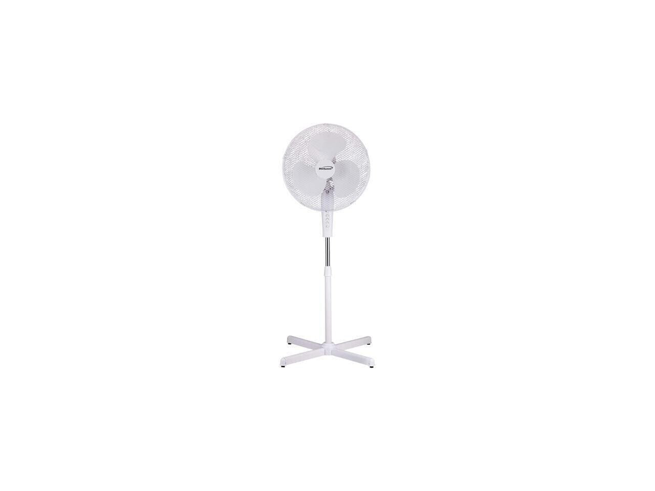 Brentwood F-16SMW 16” Oscillating Stand Fan White