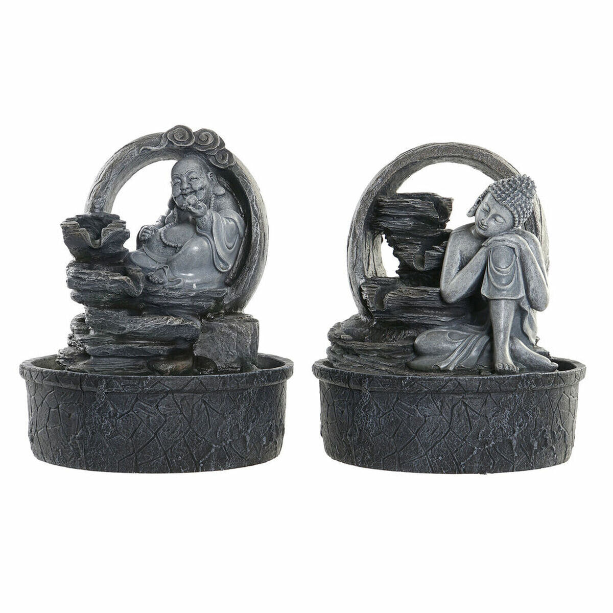 Garden fountain DKD Home Decor 21 x 21 x 25 cm Buddha Resin Oriental (2 Units)