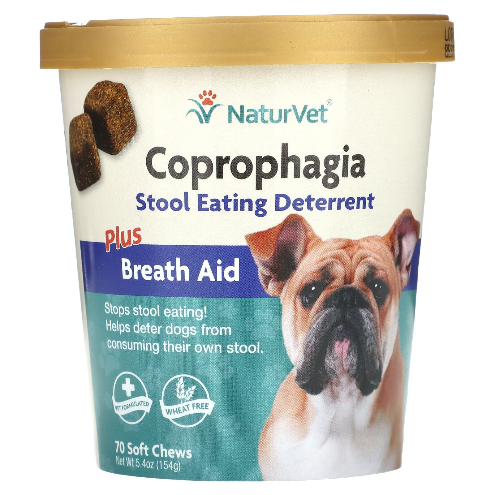 НатурВет, Coprophagia, добавка против копрофагии, с освежителем дыхания, 70 жевательных таблеток, 154 г (5,4 унции)