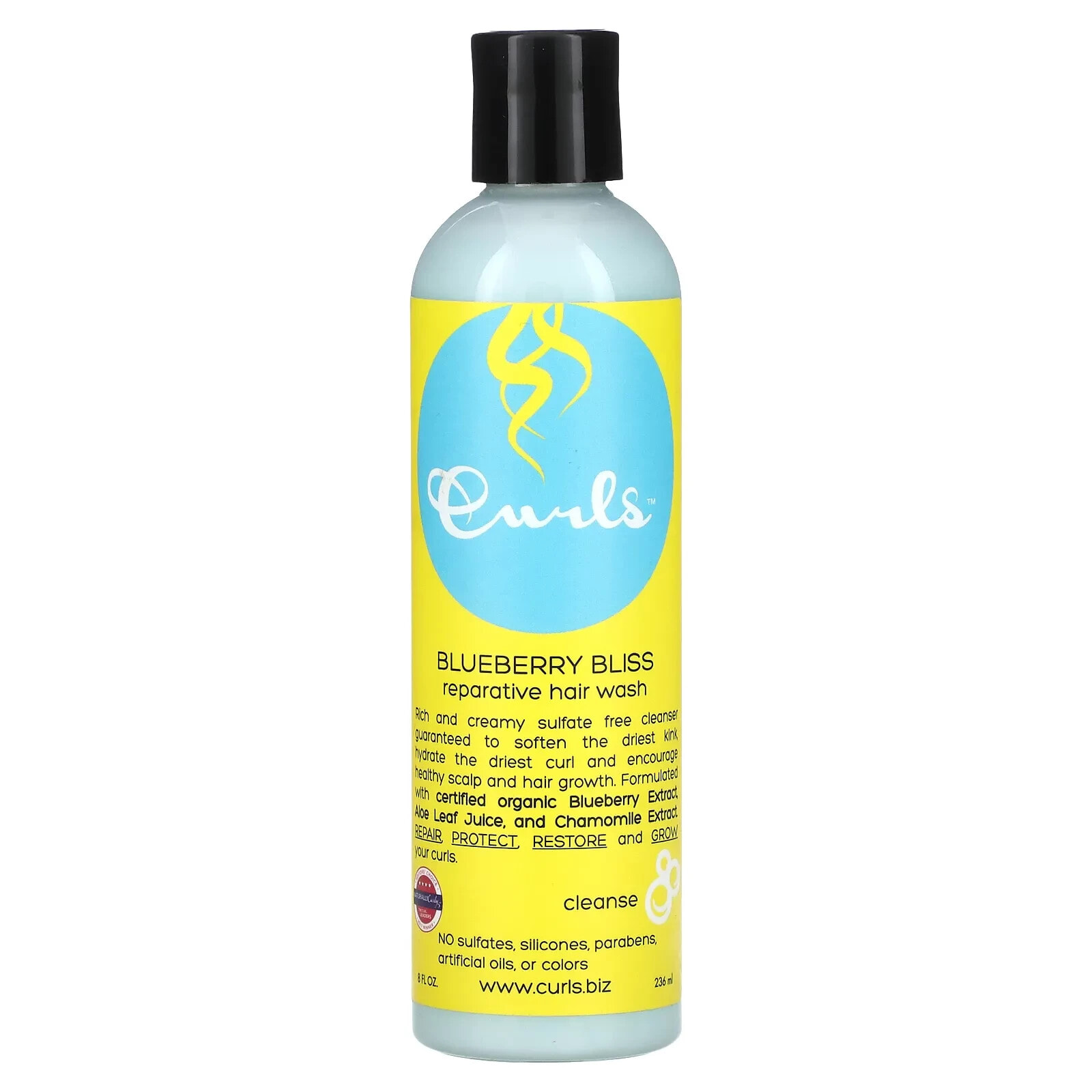 Curls, Blueberry Bliss, восстанавливающее средство для мытья волос, 236 мл (8 жидк. Унций)