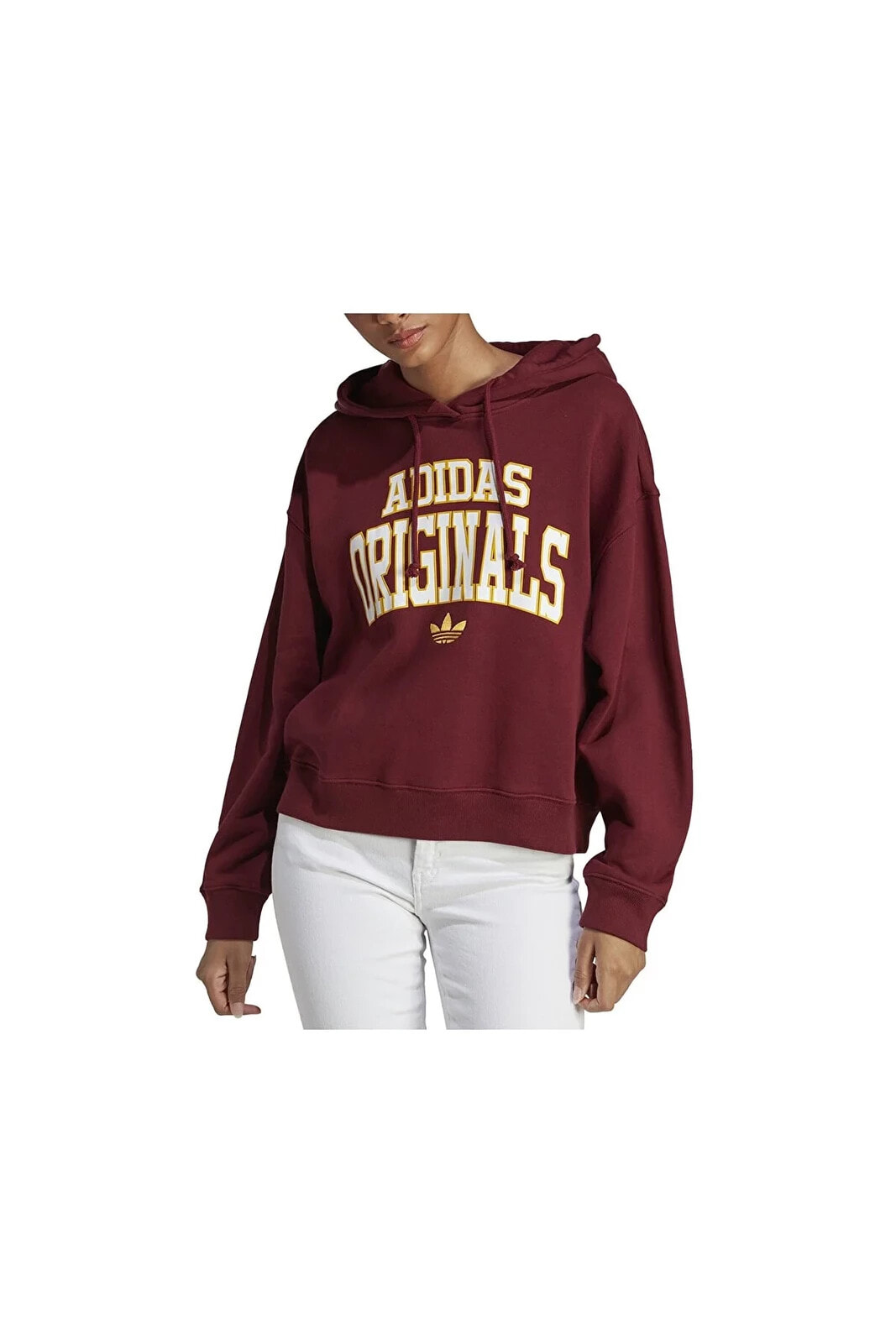 Hoodie Logo Kadın Günlük Sweatshirts Ic5990 Bordo