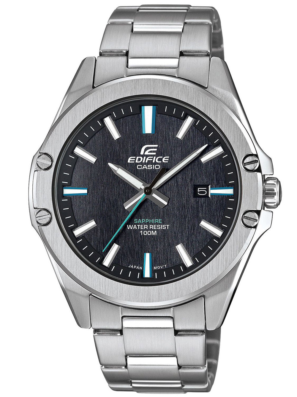 Мужские наручные часы с серебряным браслетом Casio EFR-S107D-1AVUEF Edifice Mens 41mm 10ATM