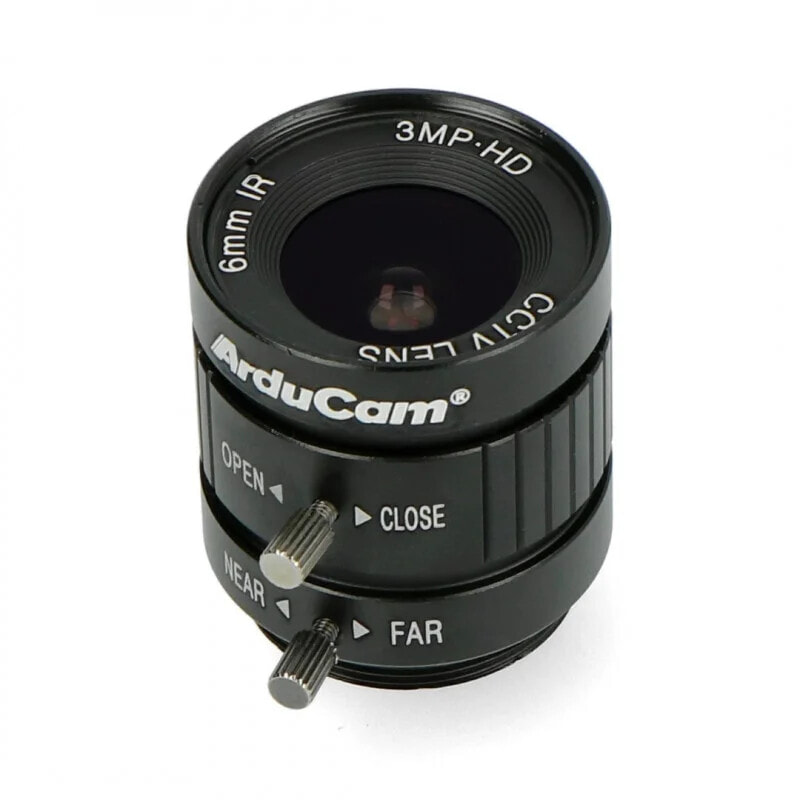 Wide angle CS Mount lens 6mm - manual focus - for Raspberry Pi HQ camera - ArduCam LN037