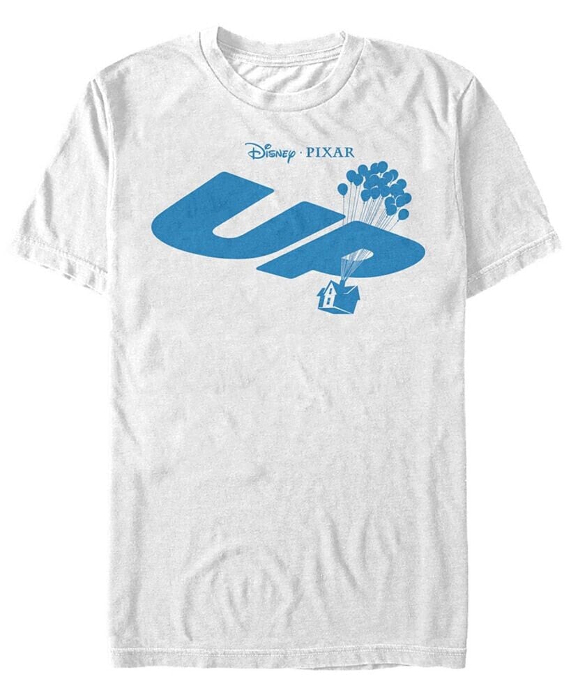 Fifth Sun disney Pixar Men's Up Blue Balloon House Logo, Short Sleeve T-Shirt