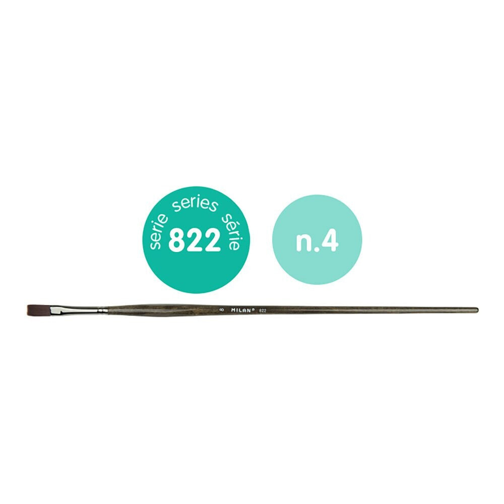 MILAN Flat Synthetic Bristle Paintbrush With Ergonomic Handle Series 822 No. 4