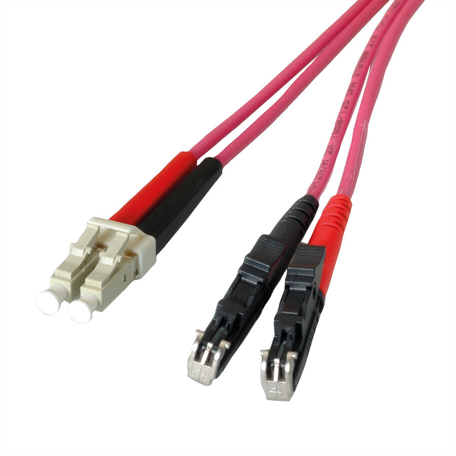 LEONI LWL-Kbl OM4 RuM/Shr. E2000/LC 3m - Kabel - 3 m - Cable - 3 m