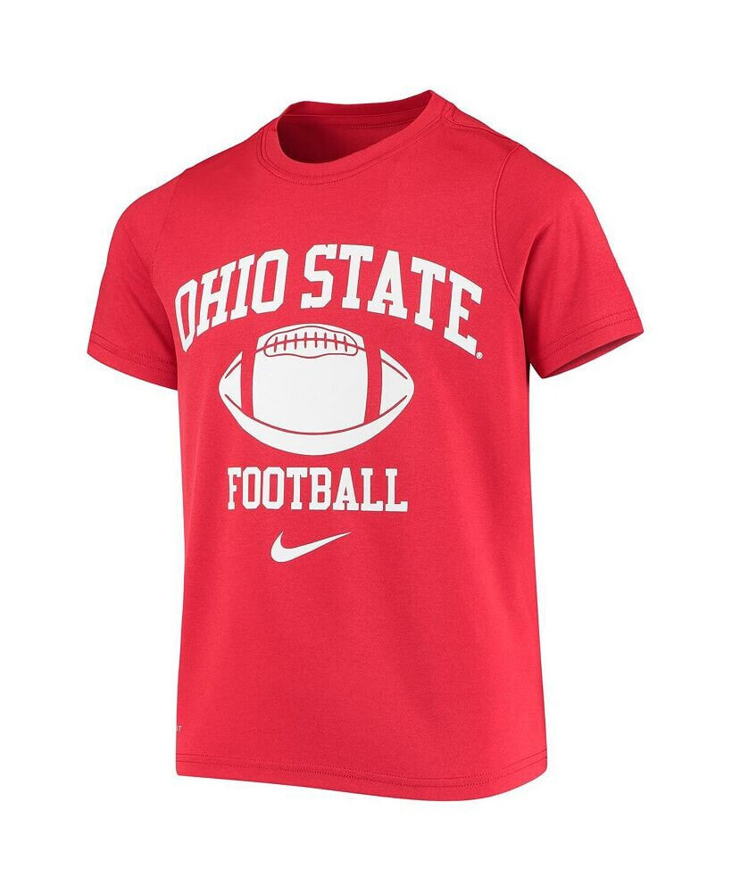 Nike big Boys Scarlet Ohio State Buckeyes Retro Lockup Legend Performance T-shirt