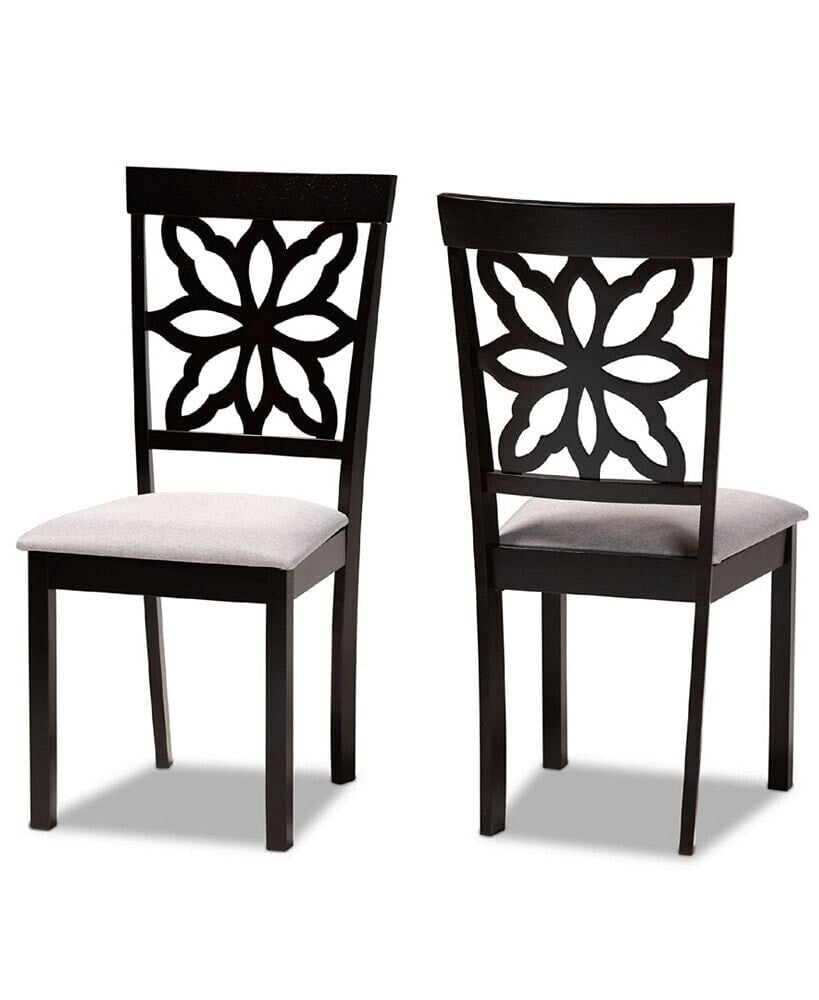 Baxton Studio samwell Modern and Contemporary Fabric Upholstered 2 Piece Dining Chair Set