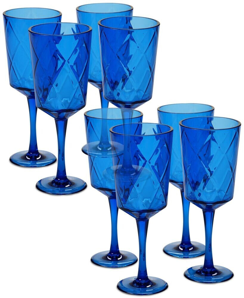 Cobalt Blue Diamond Acrylic 8-Pc. All-Purpose Goblet Set