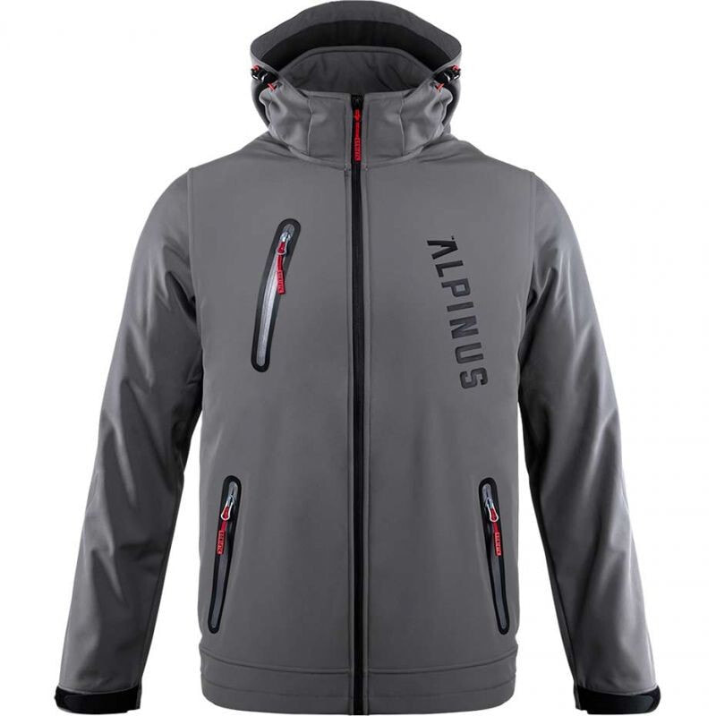 Мужская спортивная куртка софтшелл серая с капюшоном  Alpinus Denali серый M BR43386