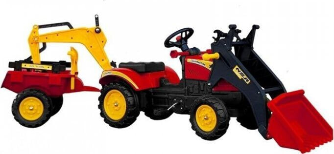 Lean Sport Traktor z Przyczepą i Łyżką na Pedały Benson Czerwony