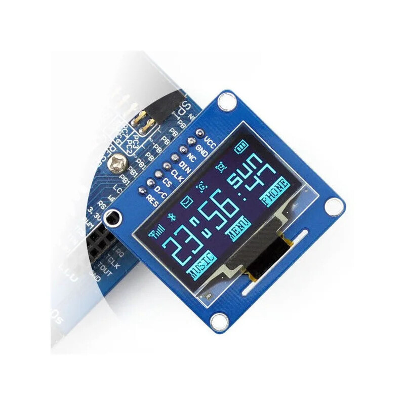 Display OLED blue graphic 1.3'' (B) 128x64px SPI/I2C - straight connectors - Waveshare 10451