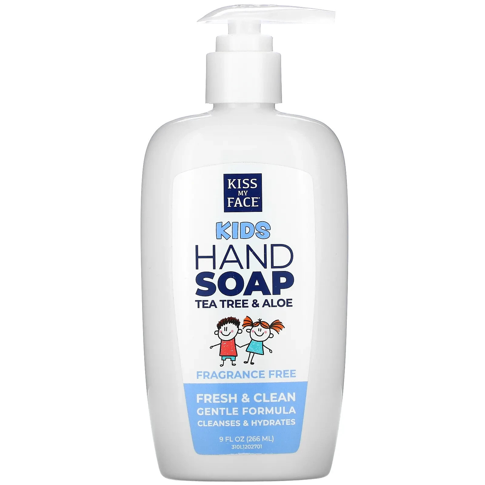 Kids Tea Tree & Aloe Hand Soap, Fragrance Free, 9 fl oz (266 ml)