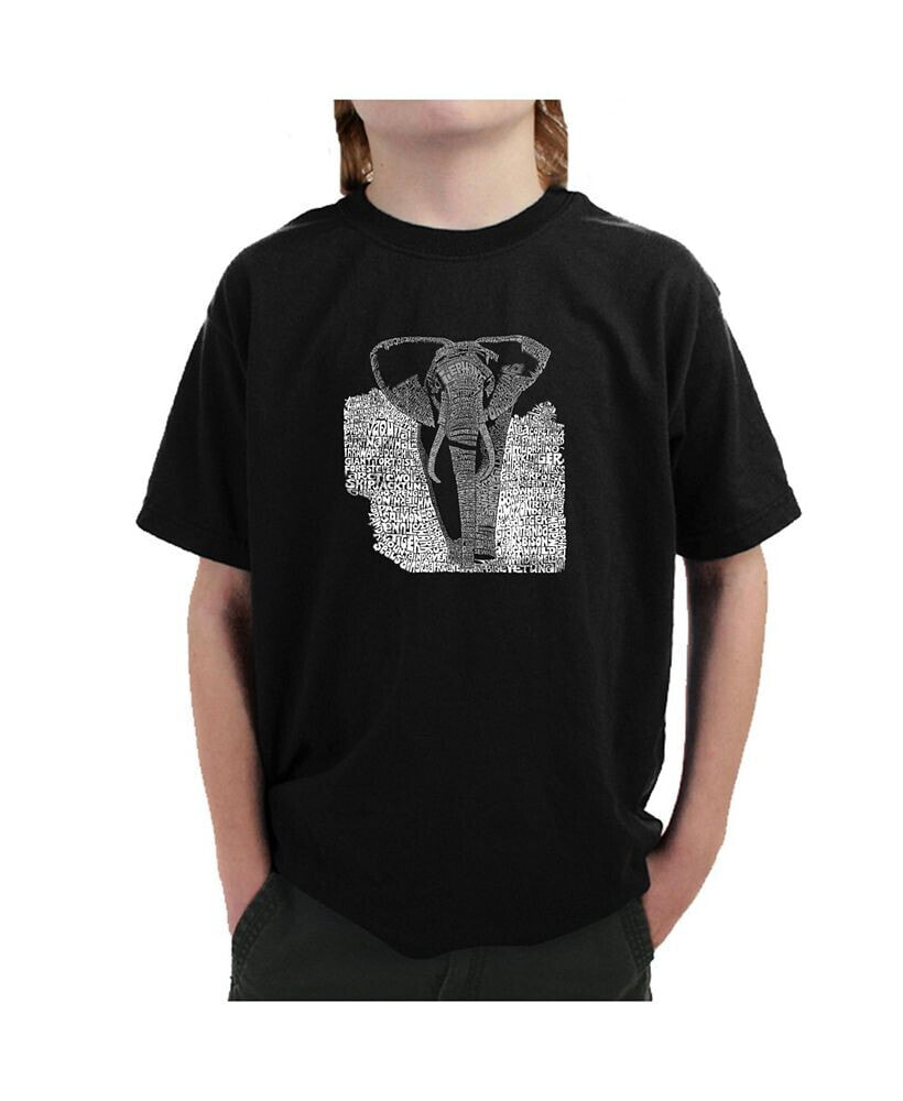 LA Pop Art big Boy's Word Art T-shirt - ELEPHANT
