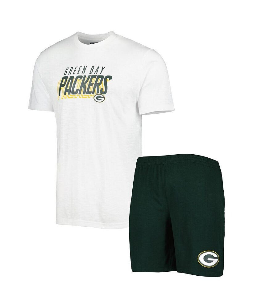 Concepts Sport men's Green, White Green Bay Packers Downfield T-shirt and Shorts Sleep Set