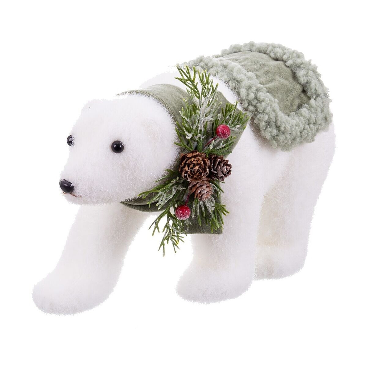 Новогоднее украшение Белый Разноцветный Пластик Polyfoam Ткань Медведь 13 x 32 x 15 cm