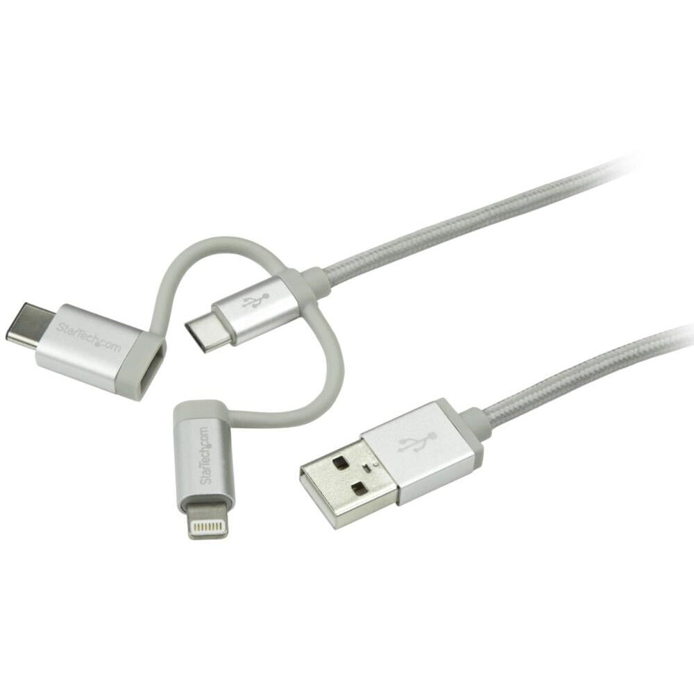 STARTECH USB Micro-USB USB-C Lightning cable 1m