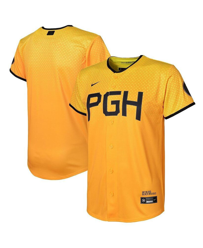 Nike big Boys Gold Pittsburgh Pirates 2023 City Connect Replica Jersey