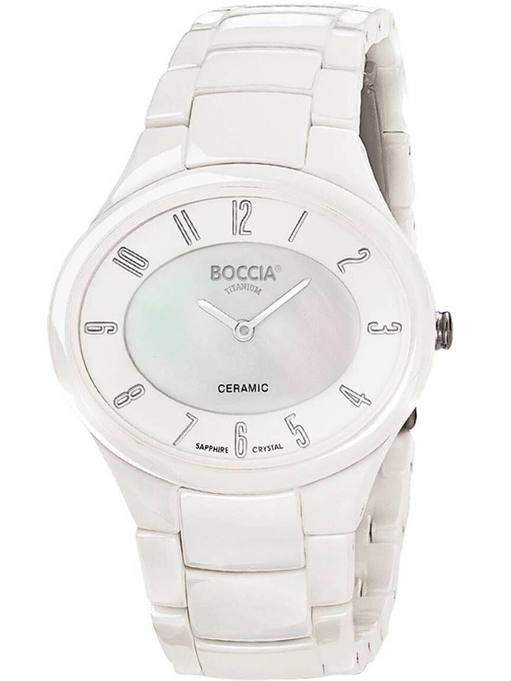 Женские часы с сапфировым стеклом Boccia 3216-01 ladies watch ceramic titanium 35mm 3ATM