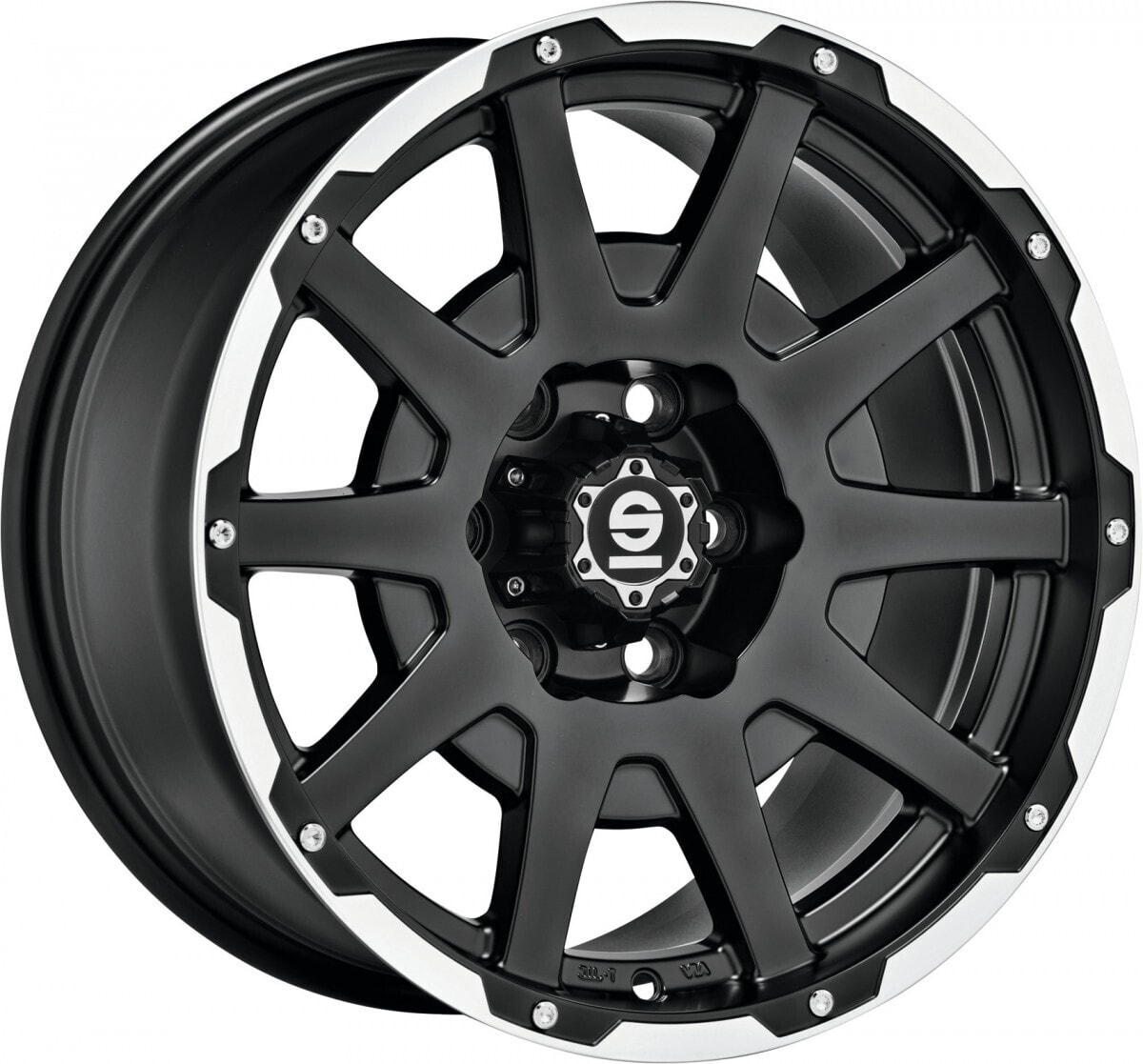 Колесный диск литой Sparco Dakar matt black lip polished + rivets 8.5x17 ET25 - LK6/135 ML87.06