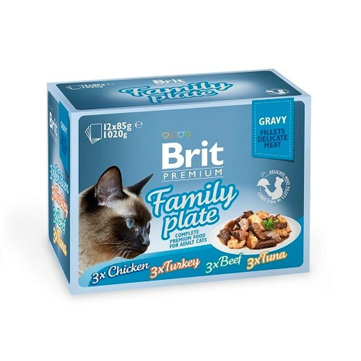 Cat food Brit Pouch Gravy Tuna Turkey Veal 12 x 85 g