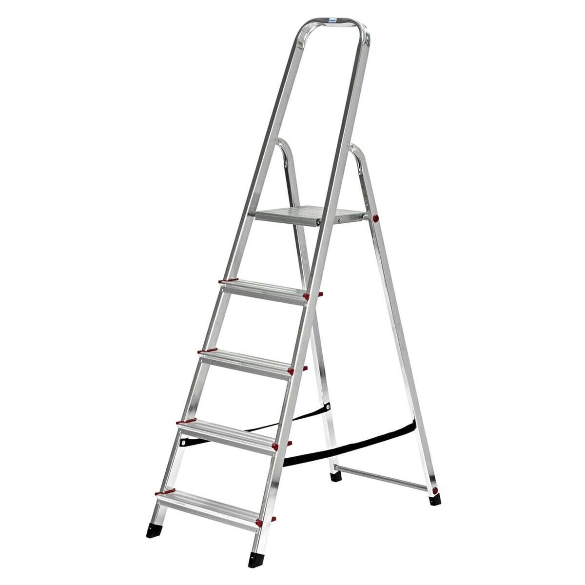 5-step folding ladder Krause 729 Silver Stainless steel Aluminium