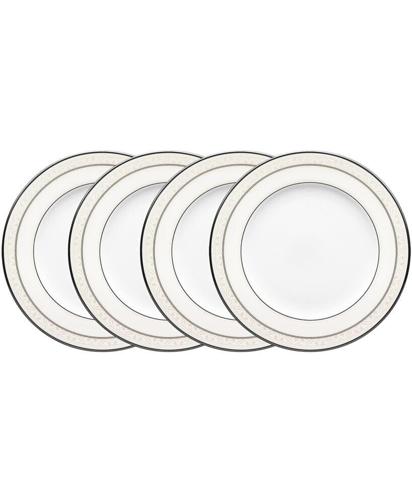 Noritake montvale Platinum Set of 4 Bread Butter and Appetizer Plates, Service For 4