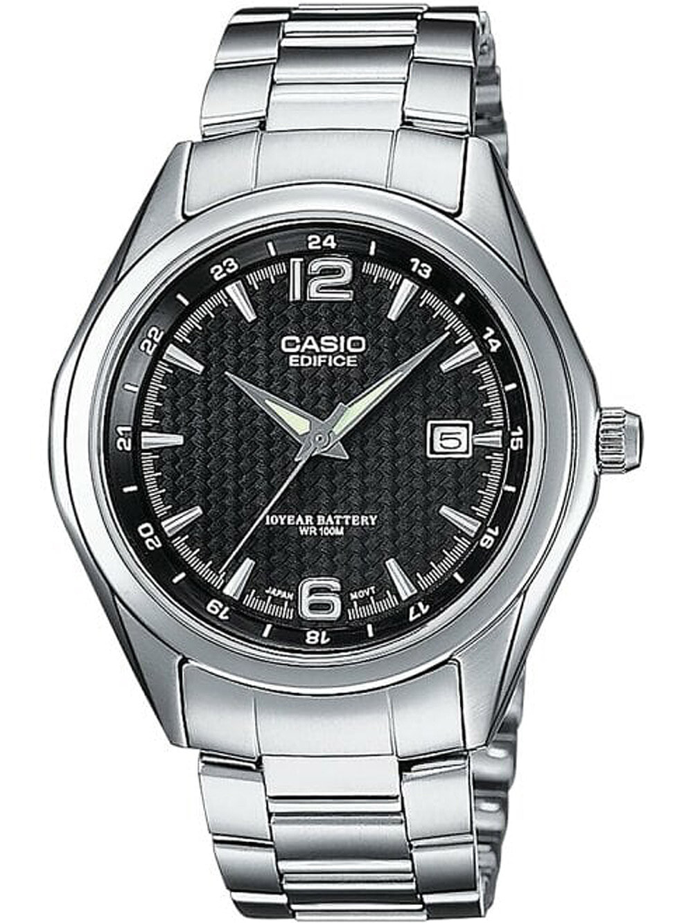 Мужские наручные часы с серебряным браслетом Casio EF-121D-1AVEG Edifice mens 40mm 10ATM