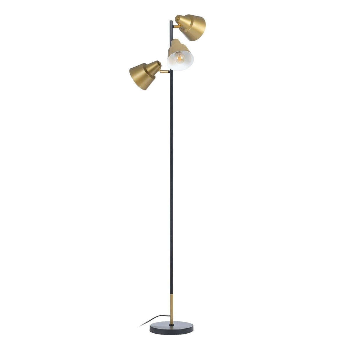 Floor Lamp 30 x 30 x 155 cm Black Golden Metal
