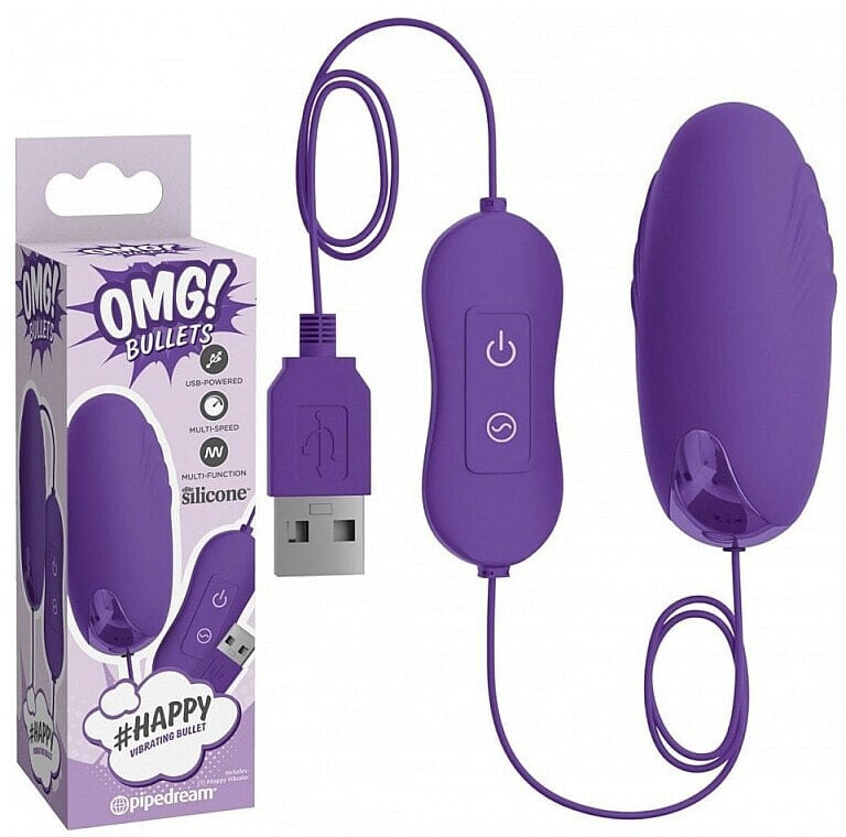 Vibro-Kugel mit Fernbedienung violett - Pipedream OMG! Bullets #Happy Vibrating Bullet