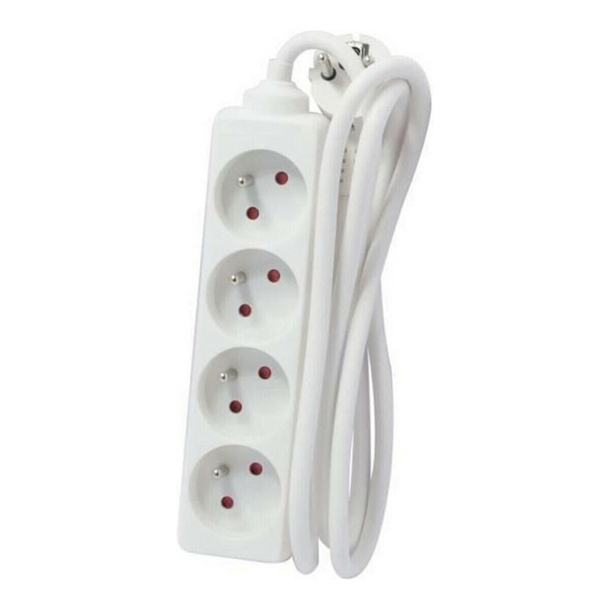 4-socket plugboard without power switch Chacon White 230 V
